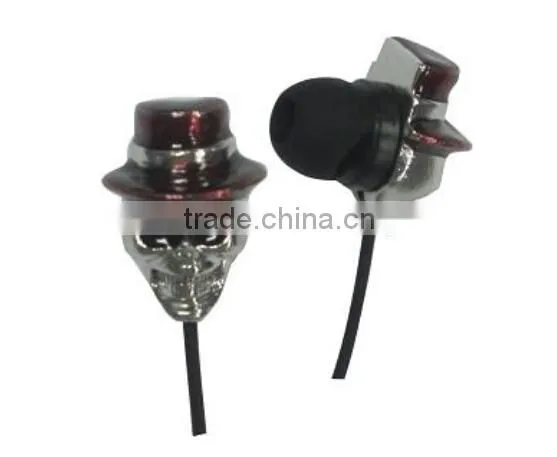 high quality mp3 skull in-ear earphone for mp3 /mp4 for promotion and gift