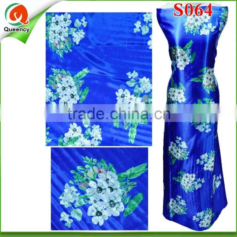 100% Italian silk hand stoned fashion design silk satin fabric S061