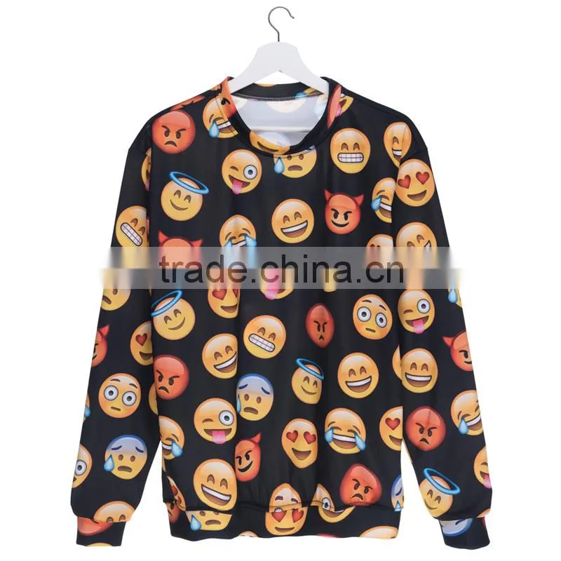 Custom design high quality cheap crewneck emoji sweatshirt