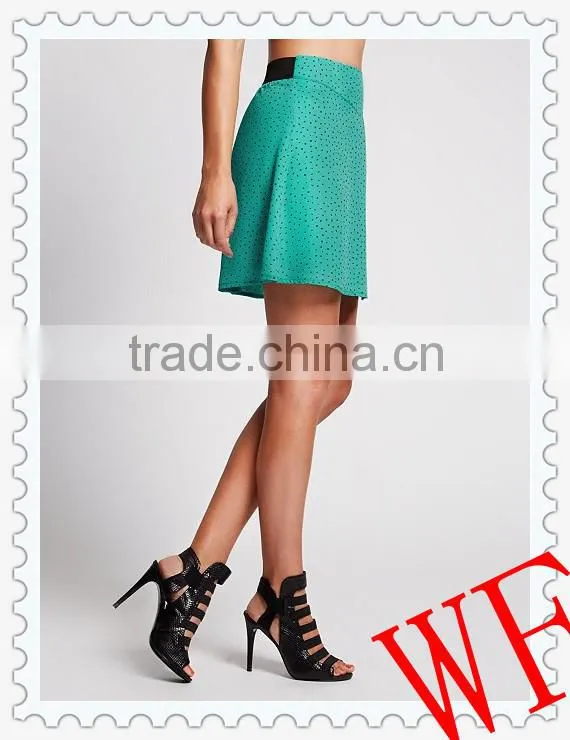 Hot! 2014 wholesale Fashion polka dot printed skirts womens with two colors