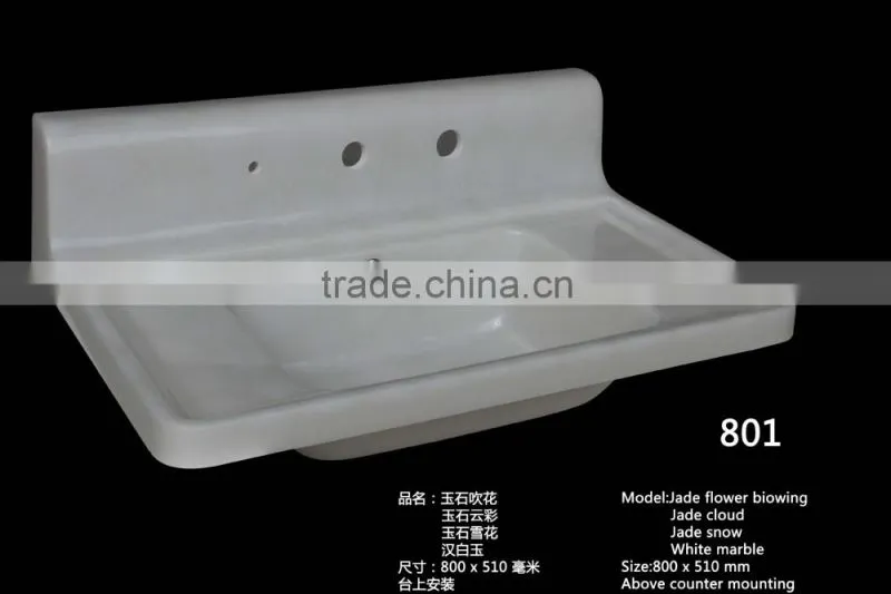 Jade flower New Design Marble Counter Basin