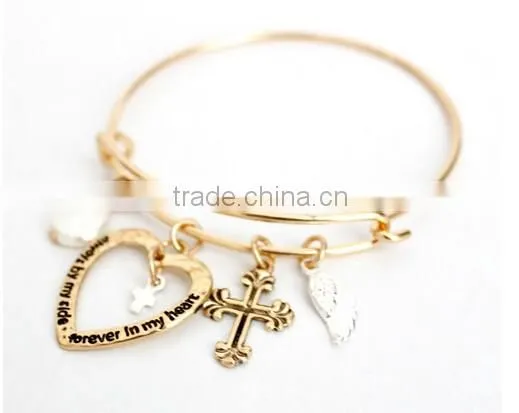 >>NEW SW16606 promotion charm bracelet heart cross bracelet/