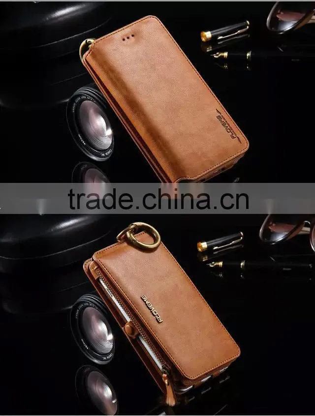 Leather cell phone case wallet card holder flip case cover for iphone 6 6s 6plus