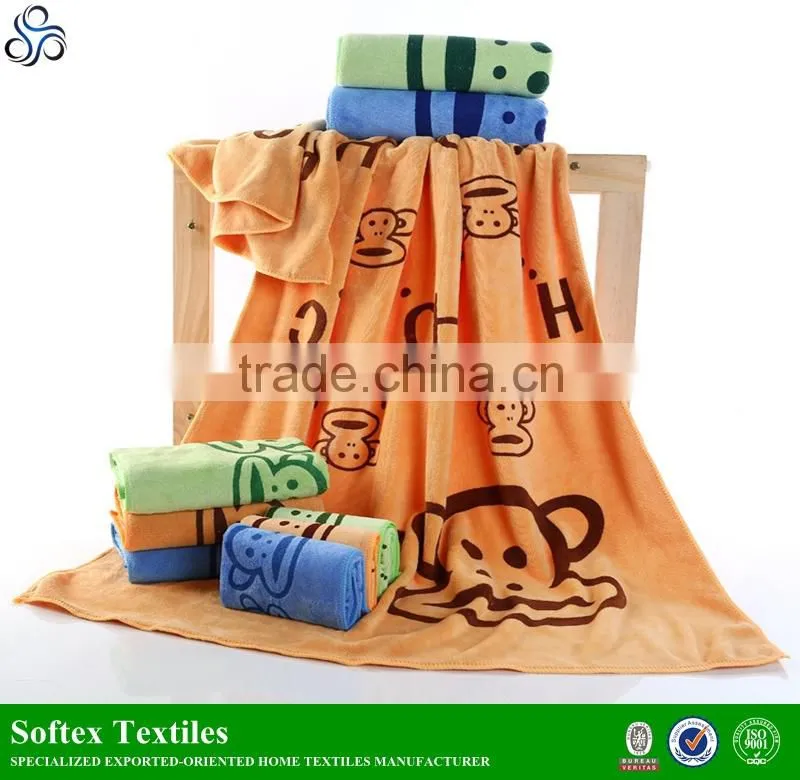 china manufacturer Lovely cartoon design 27*54 inch microfiber towel bath