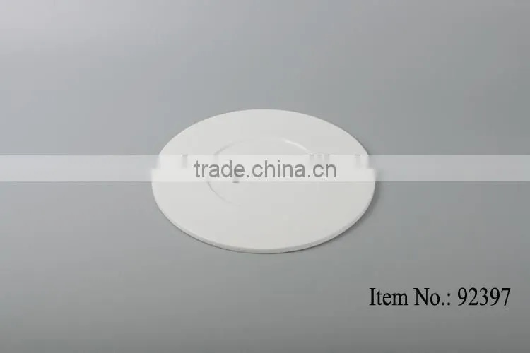 12'' white round ceramic big tray