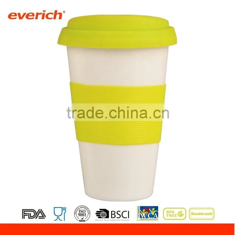 Everich Porcelain Cups & Ceramic Coffee Mug With Silicone Lid