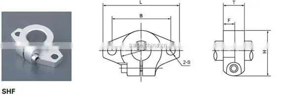 Linear ball bearing shaft support SHF series ball slide support