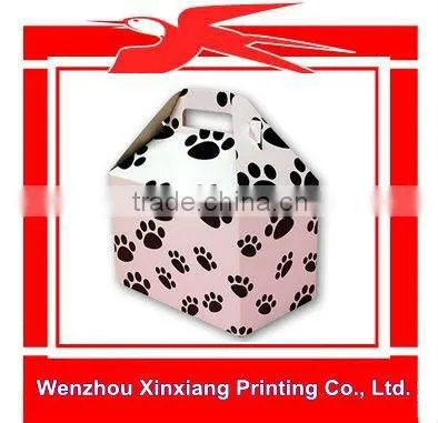Handle Cardboard Takeaway Cake Box And Packaging