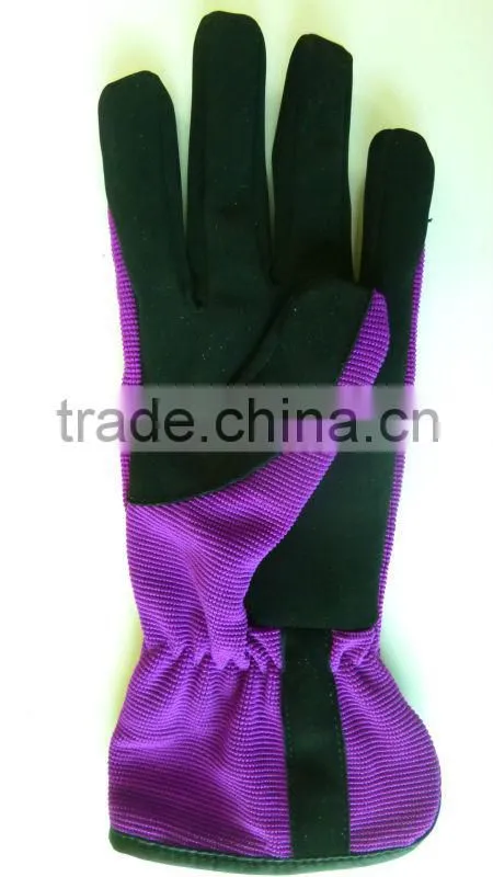 Spandex With Microfibre Palm Gardening Glove with velcro wrist, hand garden gloves