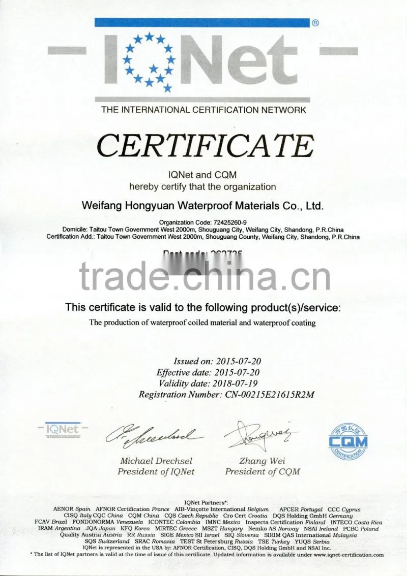 waterproof roofing EPDM Rubber membrance