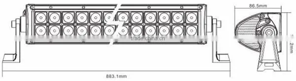 2015 high quality off road led light bar for 4*4 atv truck, 180w double row led light bar, double row c ree led light bar