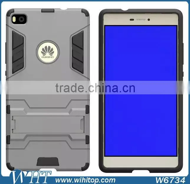 For Huawei P8 Phone Case, TPU PC Hybrid Armor Stand Mobile Phone Case for Huawei P8