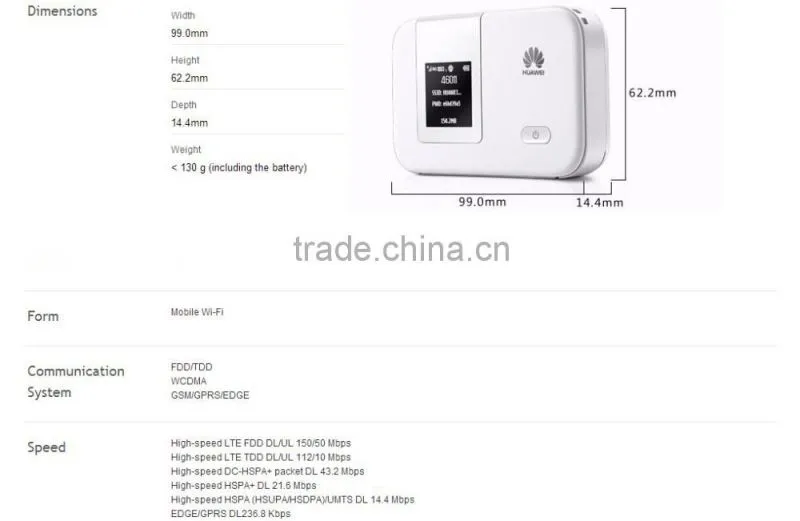 Huawei E5372t LTE FDD900/1800/2100/2600Mhz 3560Mah pocket wifi router Modem