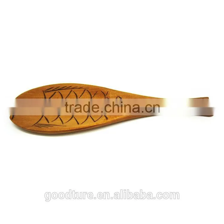Solid Wood Fish Shape Rice Scoop Meal Serving Scoop Rice Ladle