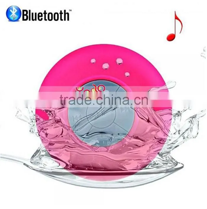 Waterproof Mini Bluetooth Speaker With Suction Cup Rose Red