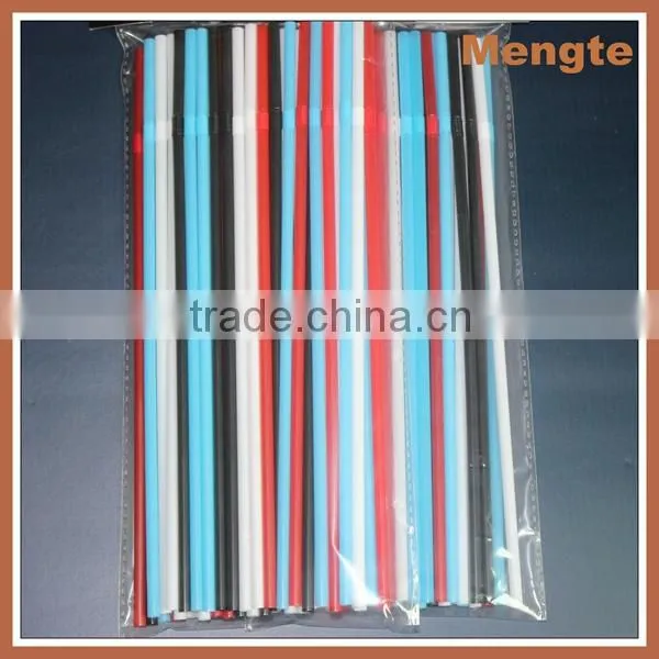 Plastic Straw Middle Large Bend Flexible Drinking straw with mix color