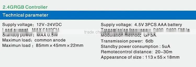 12V~24VDC 20~30m remotecontrol distance 2.4G RGB wireless touch controller/Dimmer for led light