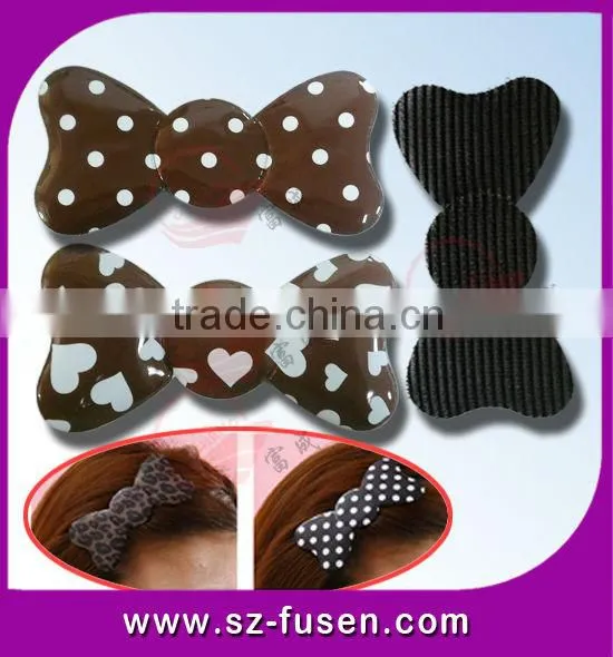 bow shape magic tape hair clip with different pattern