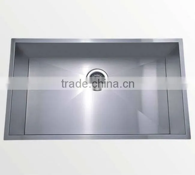 2015 hotsell 30"x18" zero radius handmade stainless steel bathroom sink