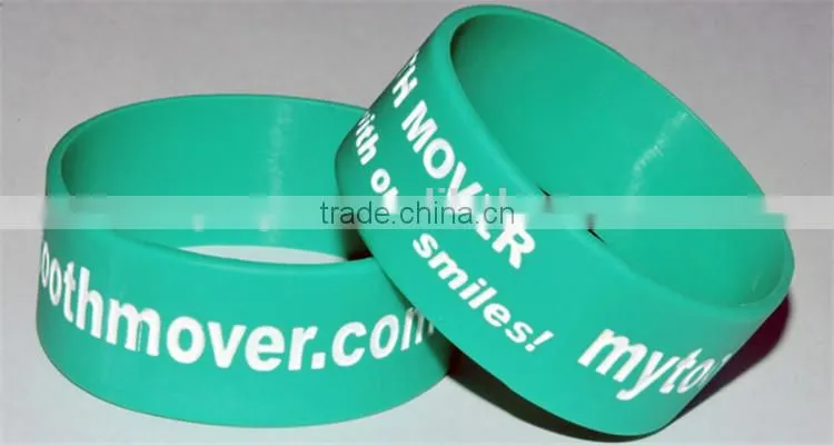 Customize 1 Inch Wide Silicone Bracelets Printed Silicone Wristband