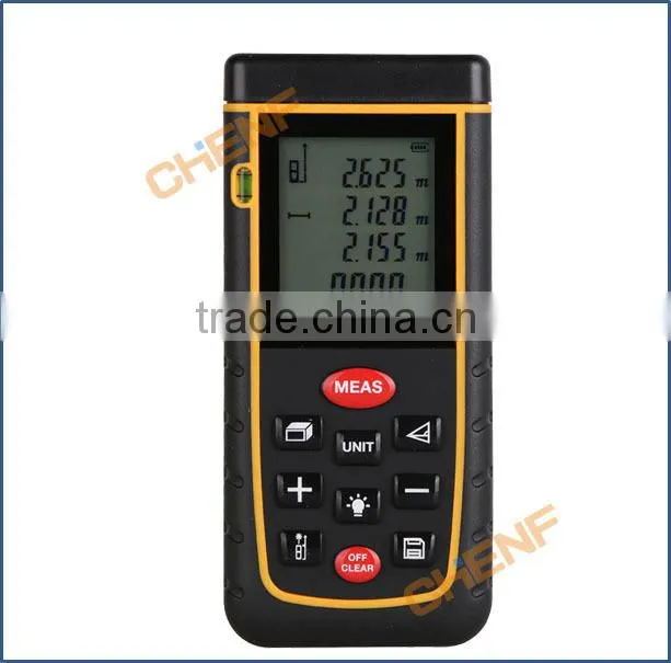 New Arrival 40m Laser distance meter Rangefinder Rang finder Bubble level Tape measure m/ft/in Area/volume Tool