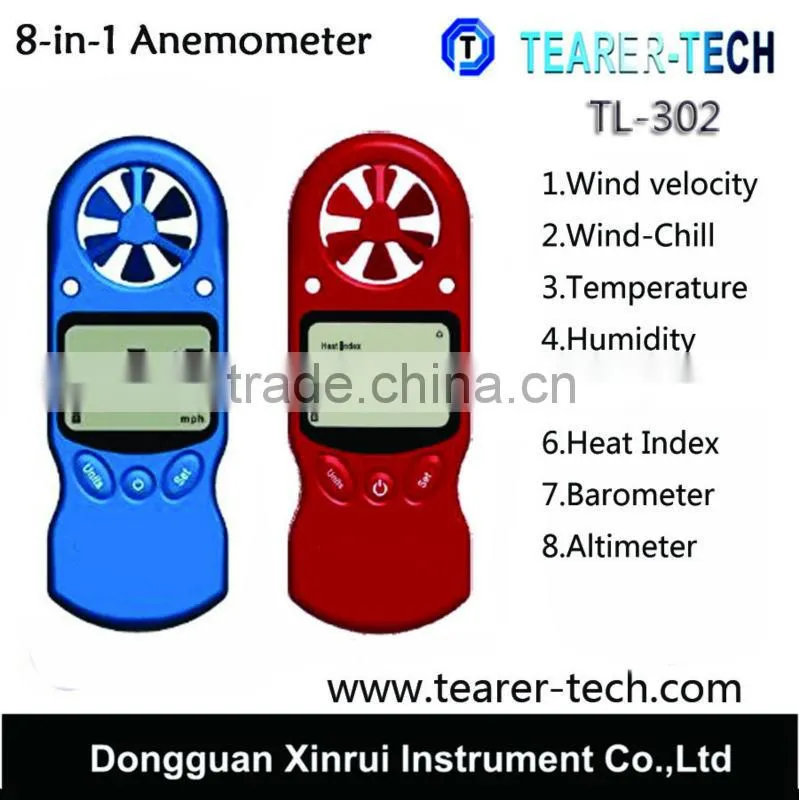 Newest Handheld Anemometer TL-302 Weather Meter with Temperature, Humidity, Dewpoint, Heat Index, Wind Chill and Barometer