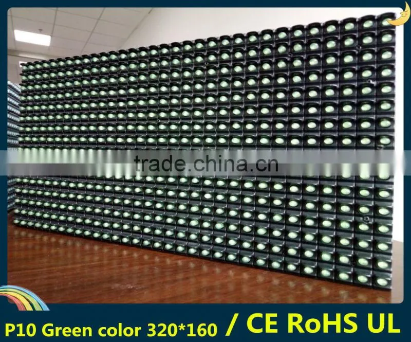 P10 red/ blue/ white/ yellow GREEN color 320x160 outdoor module for led display screen water proof