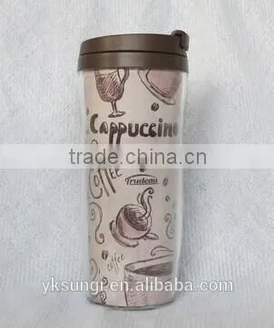 Double wall plastic travel water bottle