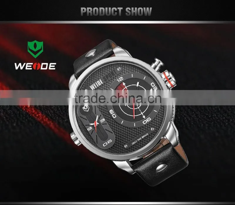 Weide Oversize Quartz Analog Dual Time Zone Digital Watches With Genuine Leather Band Water Resistant Watches Men Alibaba.China