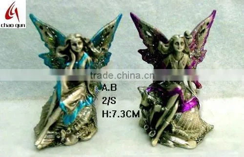 2012 metal lovely fairy with unicorn sculpture 0067