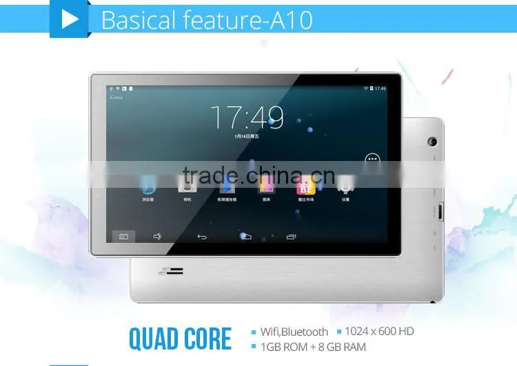 Quad core 1.2GHz powerful CPU Allwinner A33 cheapest 10 inch tablet pc wifi android tablet