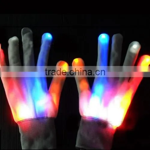 2016 Glow in the dark white led gloves for concert,light gloves led
