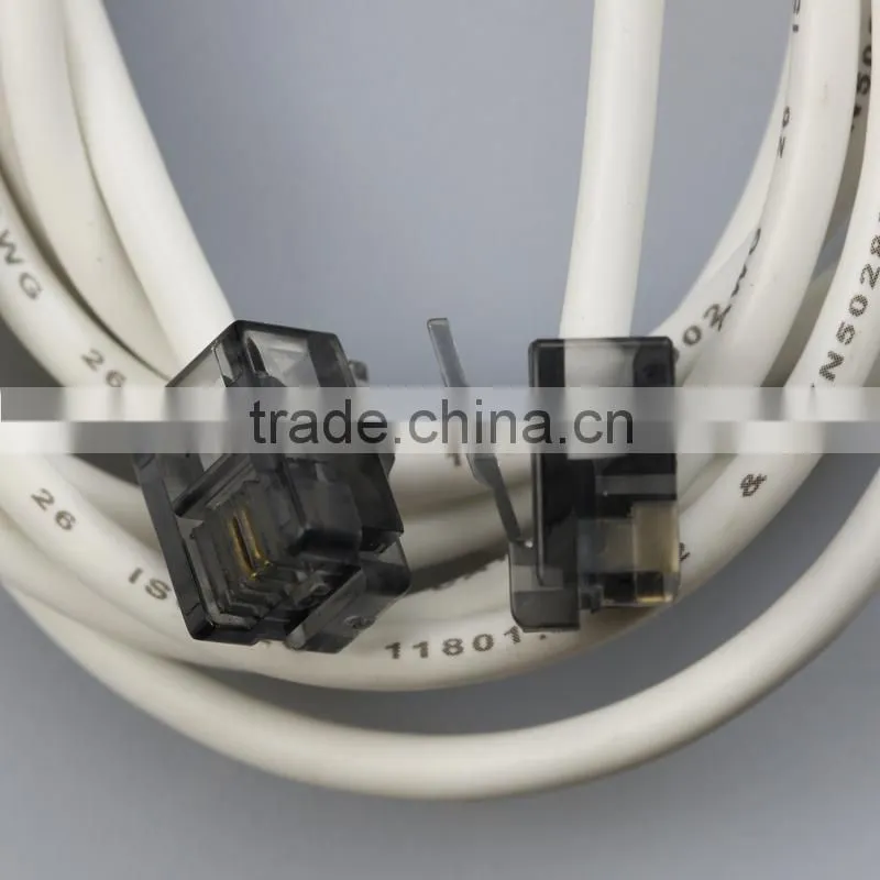 2015 Hot Sell Telephone Extension Cord 6P2C Plugs Round Cable