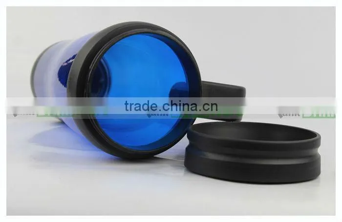Customized Double Walled 450ml Plastic Cup with Handle