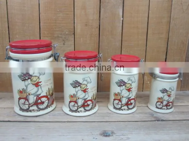 Storage type chef design ceramic food grade storage jar