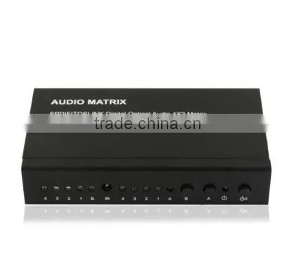 IR Control SPDIF/TOSLINK Digital Optical Audio Matrix 4x2