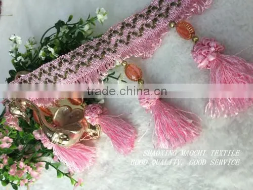 new design wholesale curtain fringe with crystal for home textile accessory