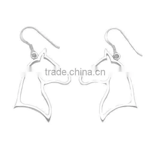 925 Sterling Silver Single Horse Horseshoe Jewelry Stud Earrings Equine Equestria