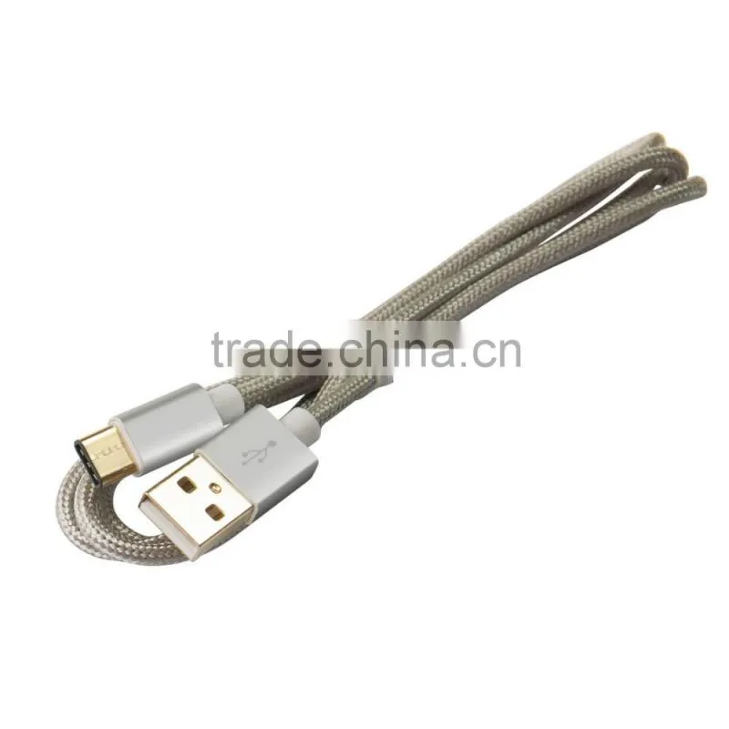 Gray Silver Nylon Braided 3.3ft USB 3.0 to type c for Macbook