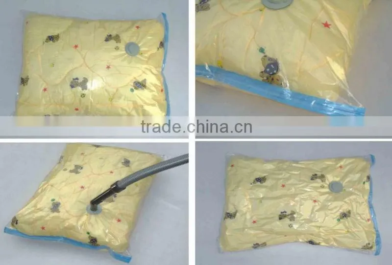 packing clothes bedding and pillows vacuum bag