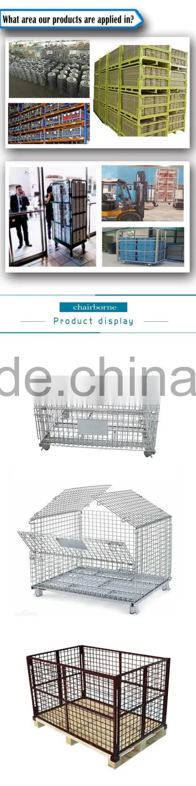 2016 hot galvanized wire mesh cage warehouse container with long service life