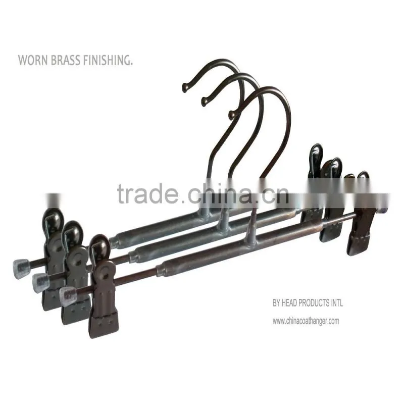 HH ctopper gold finishing metal metal coat expandable clip clothes hanger adjustable clothes hanger
