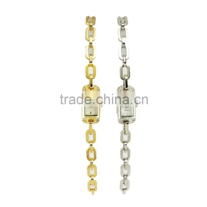 New models alloy square diamond chain bracelet girl latest hand watch