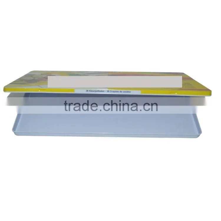Custom Rectangular Thin Metal Tin Box/Gift Box For USB Flash Drive/rectangular thin metal pen tin box with hinge