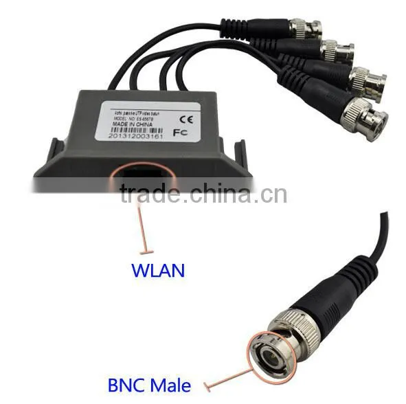4chs Passive Video Balun for CCTV Camera with BNC connector