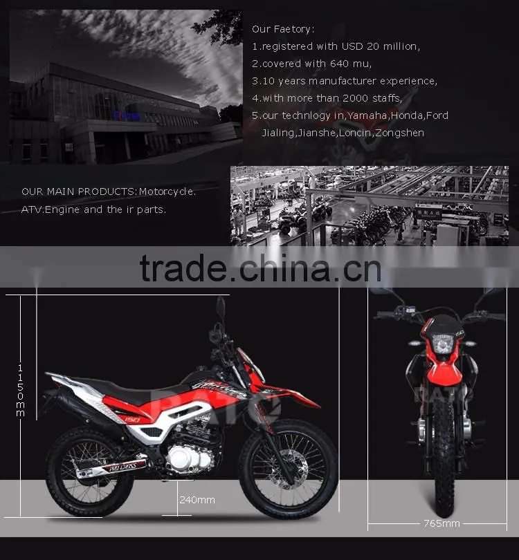 2016 new model 150cc 200cc 250cc engine Dirt bikes for adults