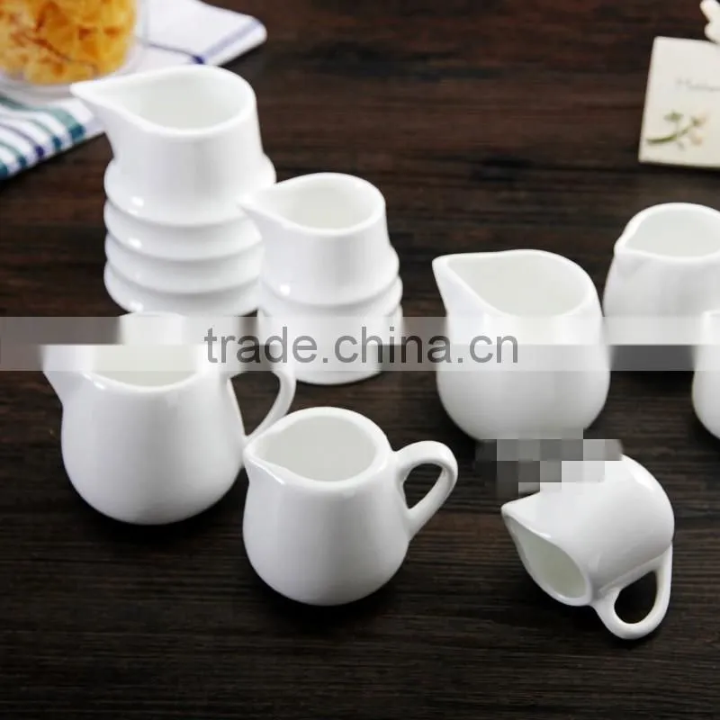 Western Style Creative Customized Porcelain White Ceramics Milk Pot and Kettle