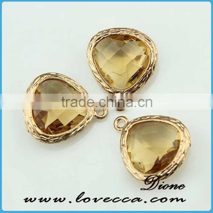Black crystal gold alloy wholesale glass pendant
