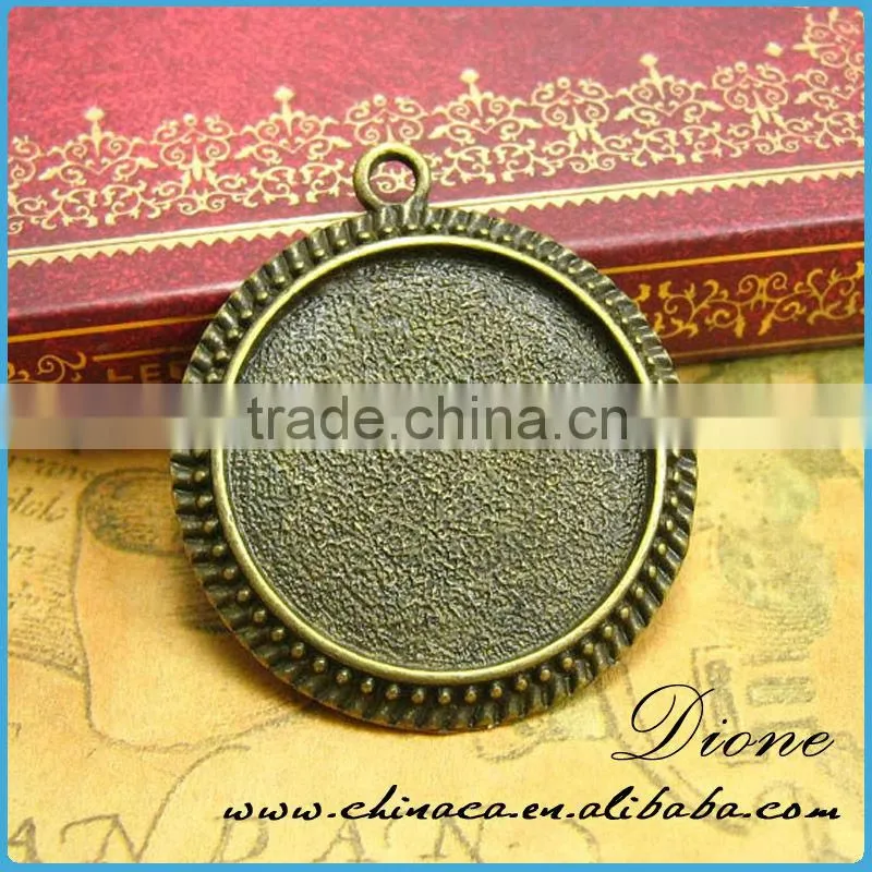 Wholesale blank pendant settings cameo,Antique Bronze Cabochon setting pendant