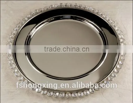 CG1 high quality crystal cahrger plates for wedding and party decoration
